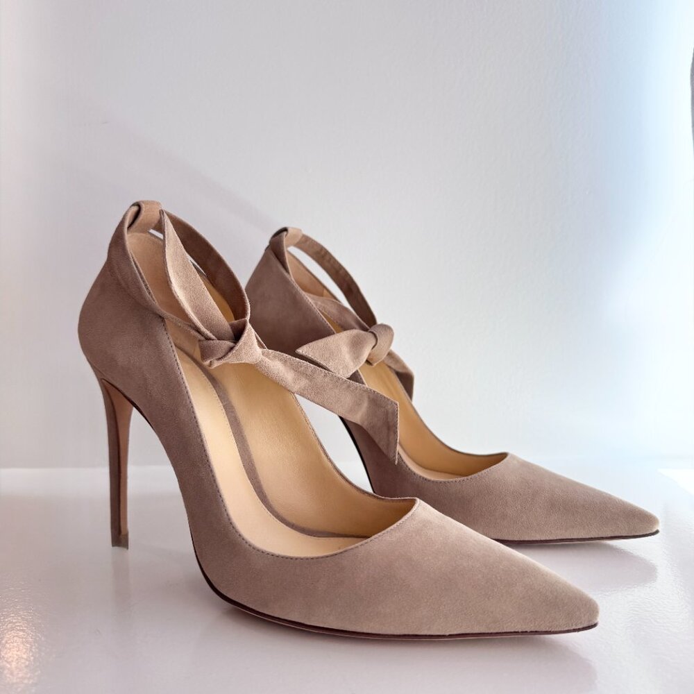 Alexandre Birman Suede T-Strap Pumps Heels Size 38.5 Designer - Picture 3 of 14